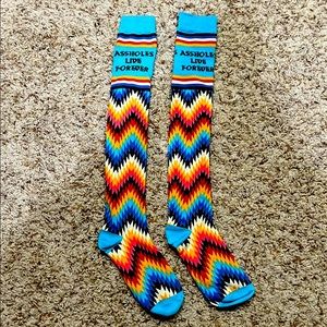 Assholes Live Forever high socks